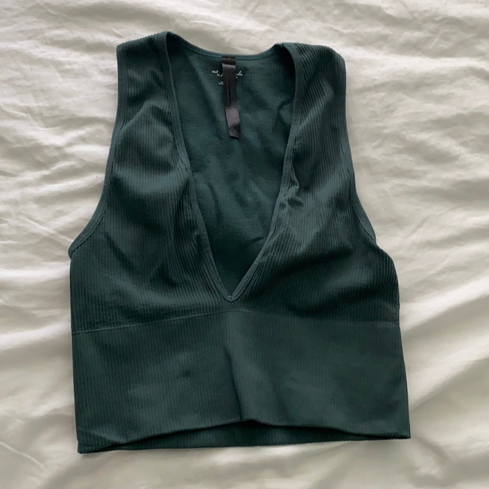 Urban Outfitters Plunging Seamless Top in Green